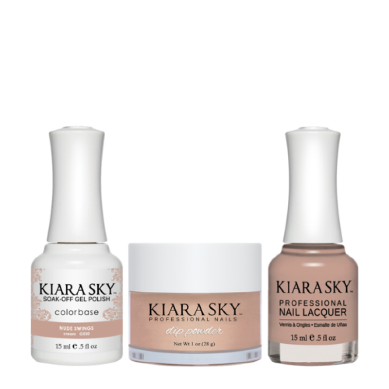 KIARA SKY 3in1 (Dipping Powder + Gel Polish + Nail Lacquer) - DGL 530, Nude Swings